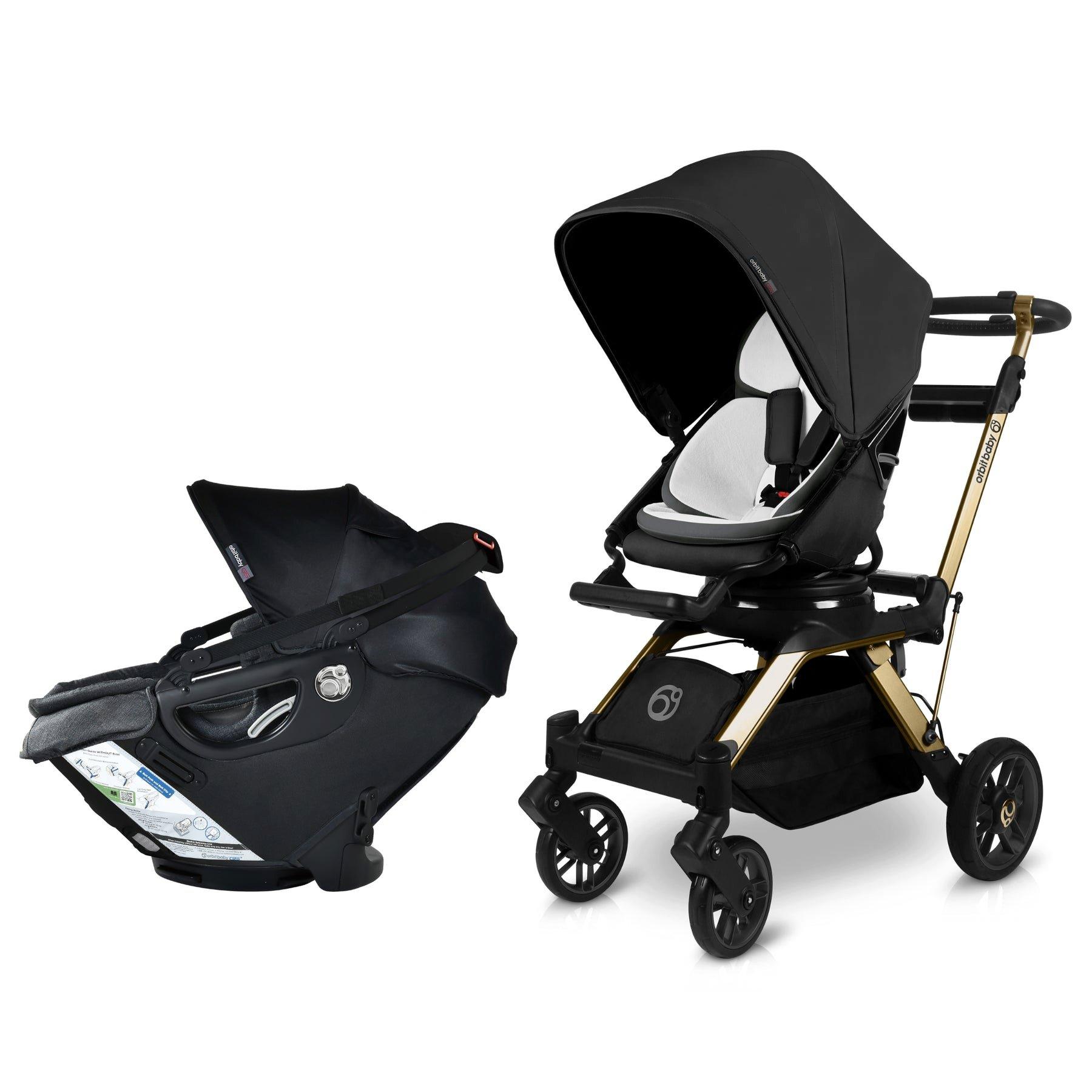 Stroll & Ride Travel System: Gold | Black Merino
