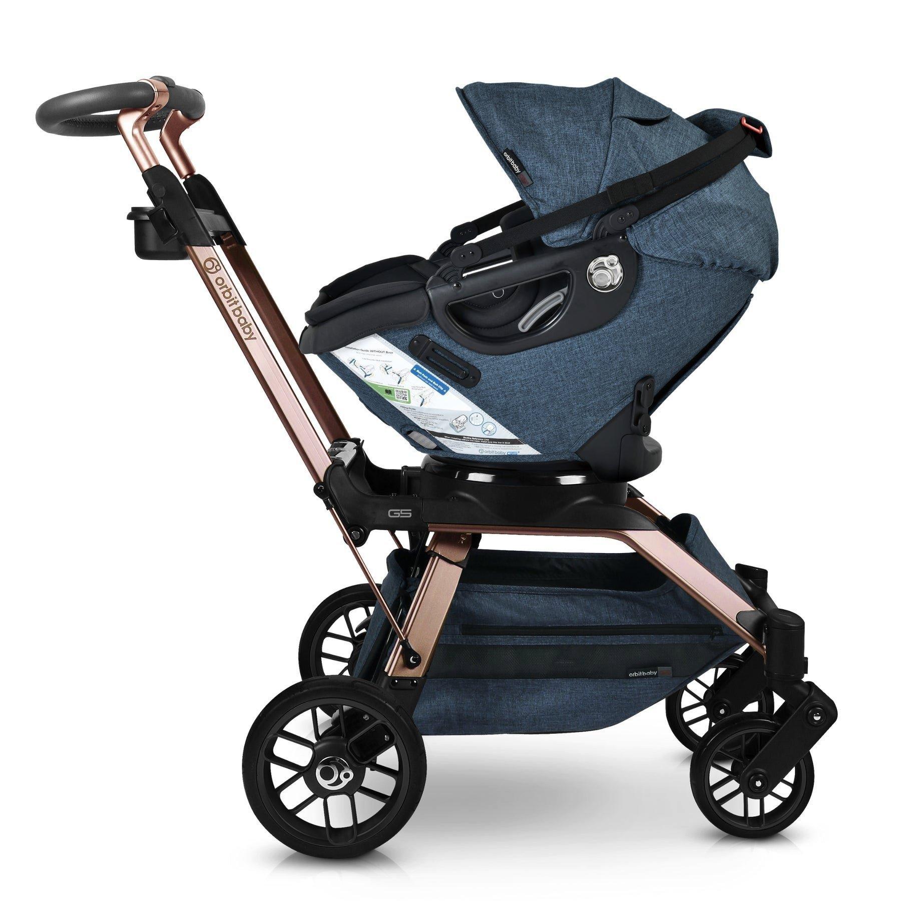 Stroll & Ride Travel System: Rose Gold | Mélange Navy image number 2