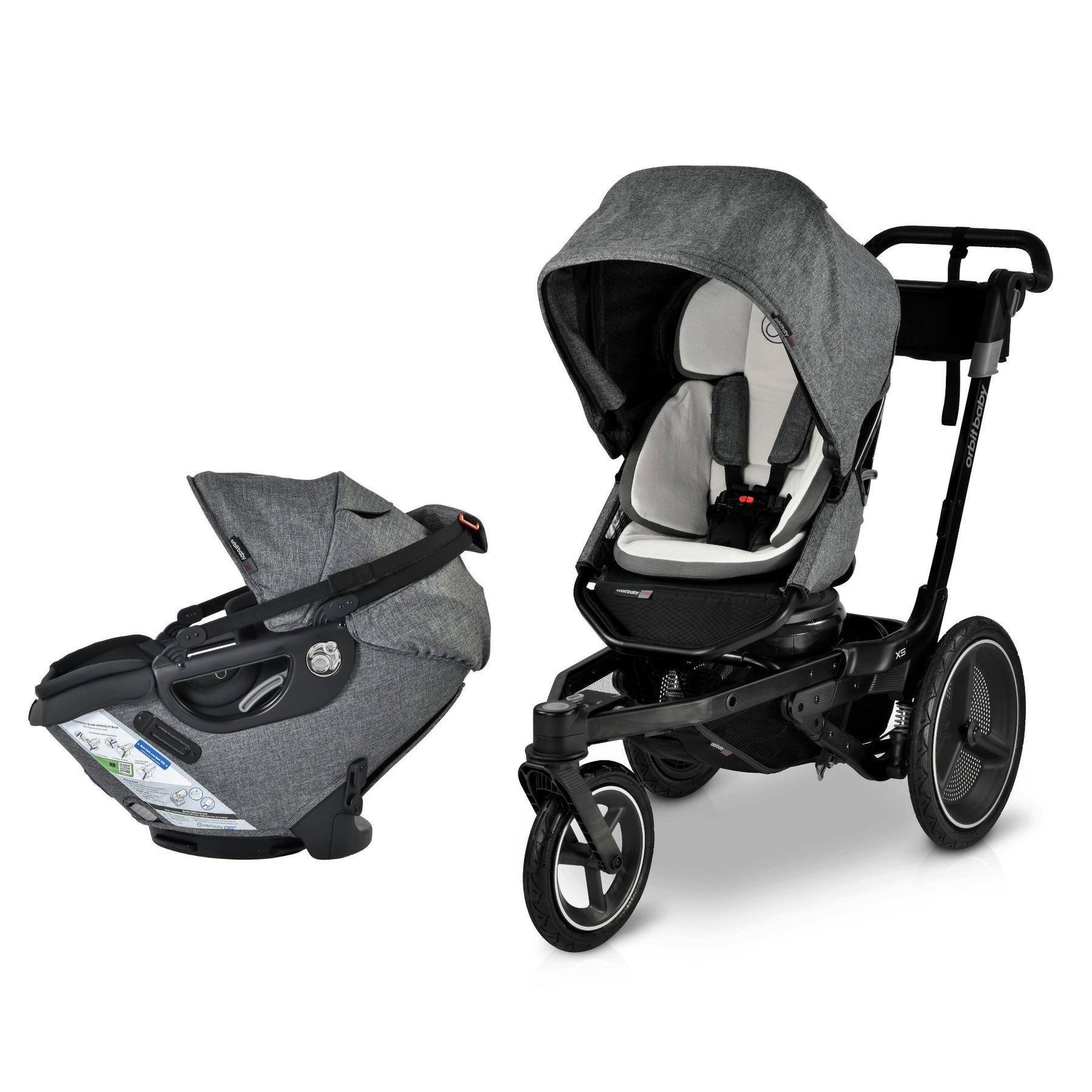 Jog & Ride Travel System: Black | M&eacute;lange Grey