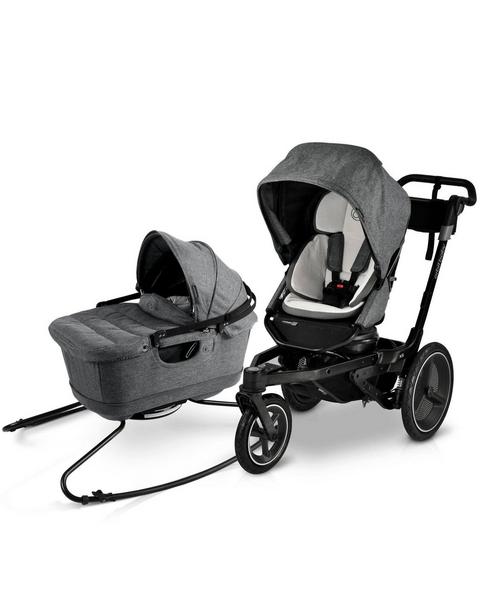 Jog & Lounge Travel System: Black | Mélange Grey