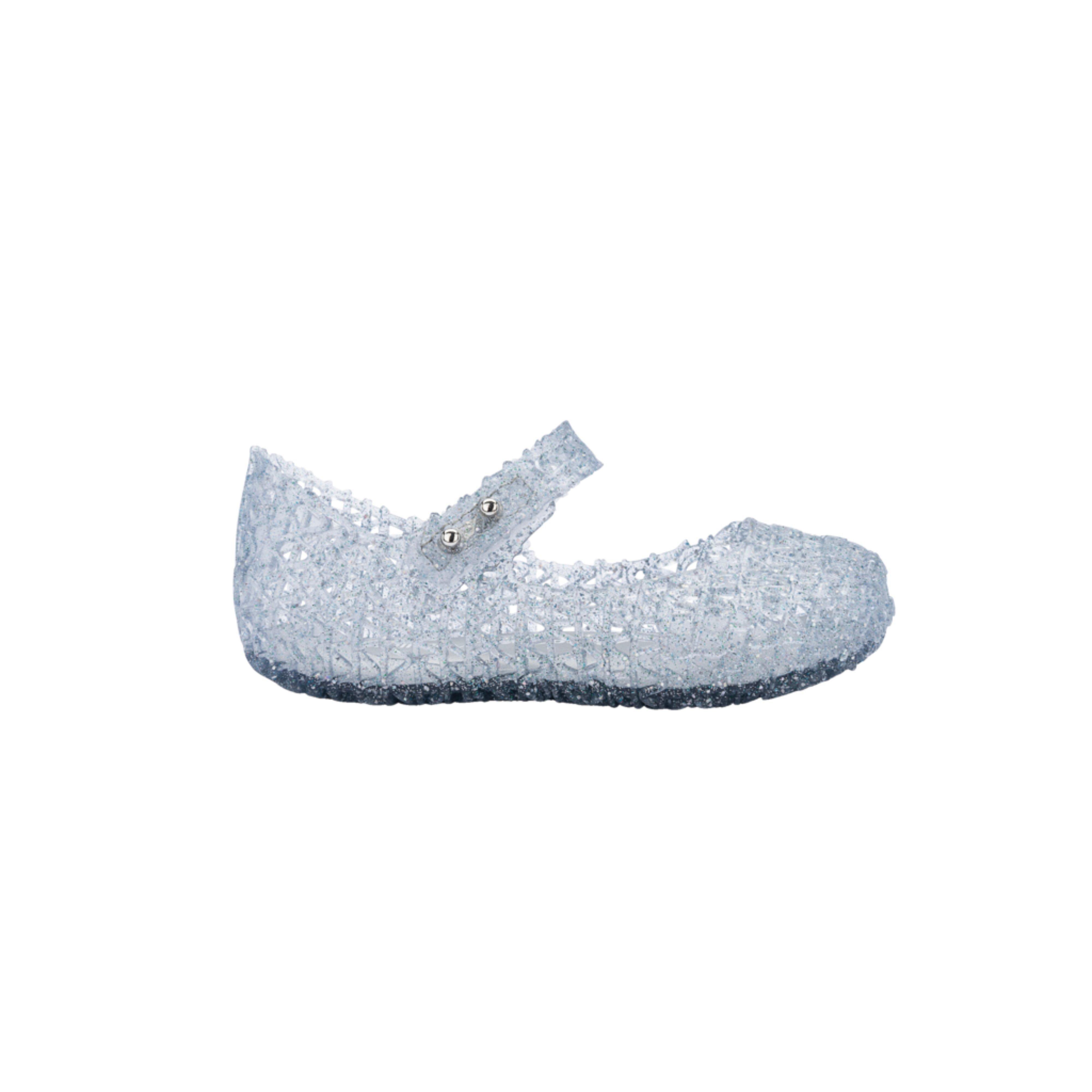 Toddler Campana Papel Mary Jane Ballet Flat in Glitter Clear