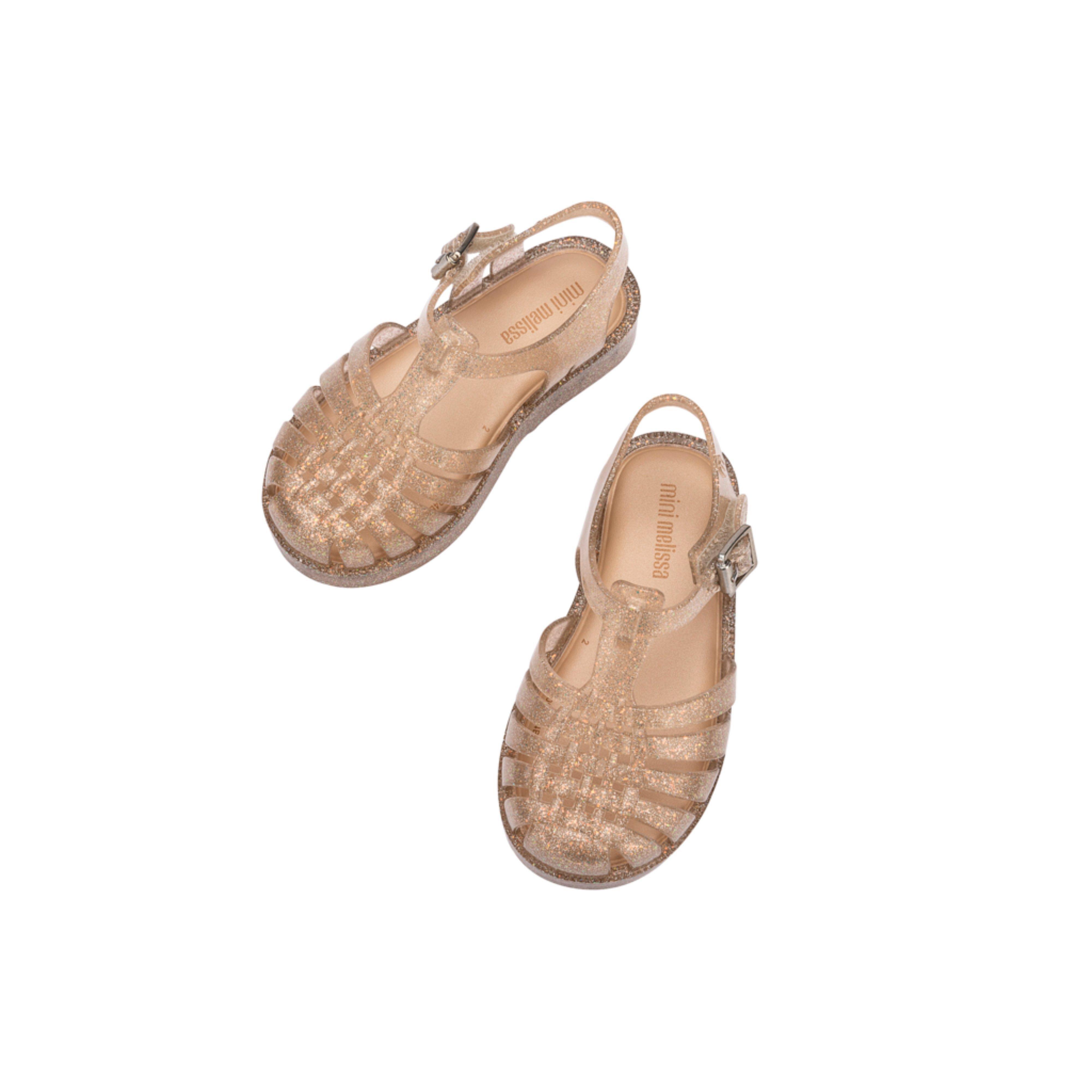 Possession Shiny Fisherman Jelly Sandal in Beige Silver Glitter image number 3