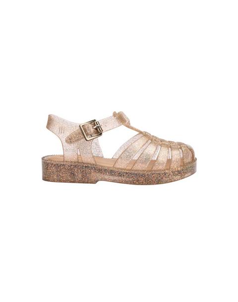 Possession Shiny Fisherman Jelly Sandal in Beige Silver Glitter