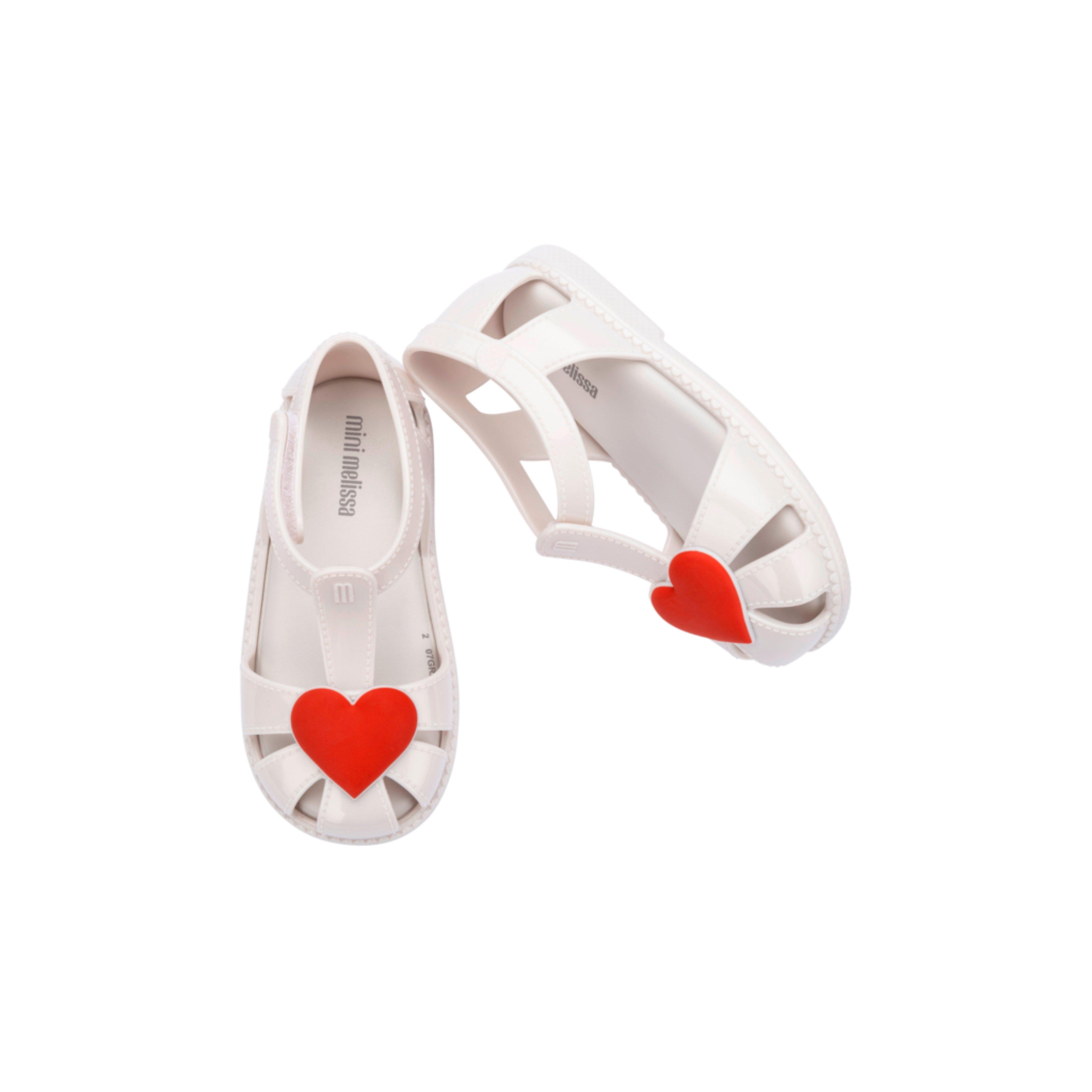Toddler Hip Heart Ballerina Flat in White image number 2