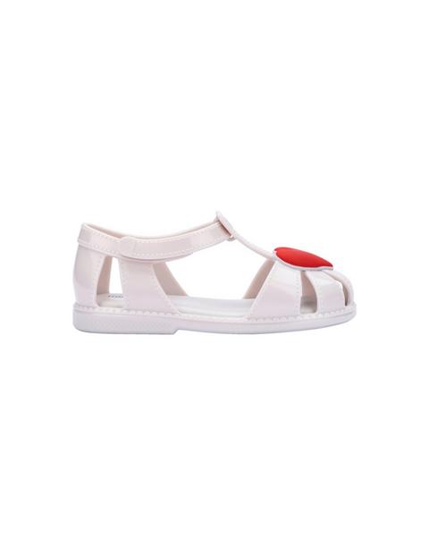 Toddler Hip Heart Ballerina Flat in White