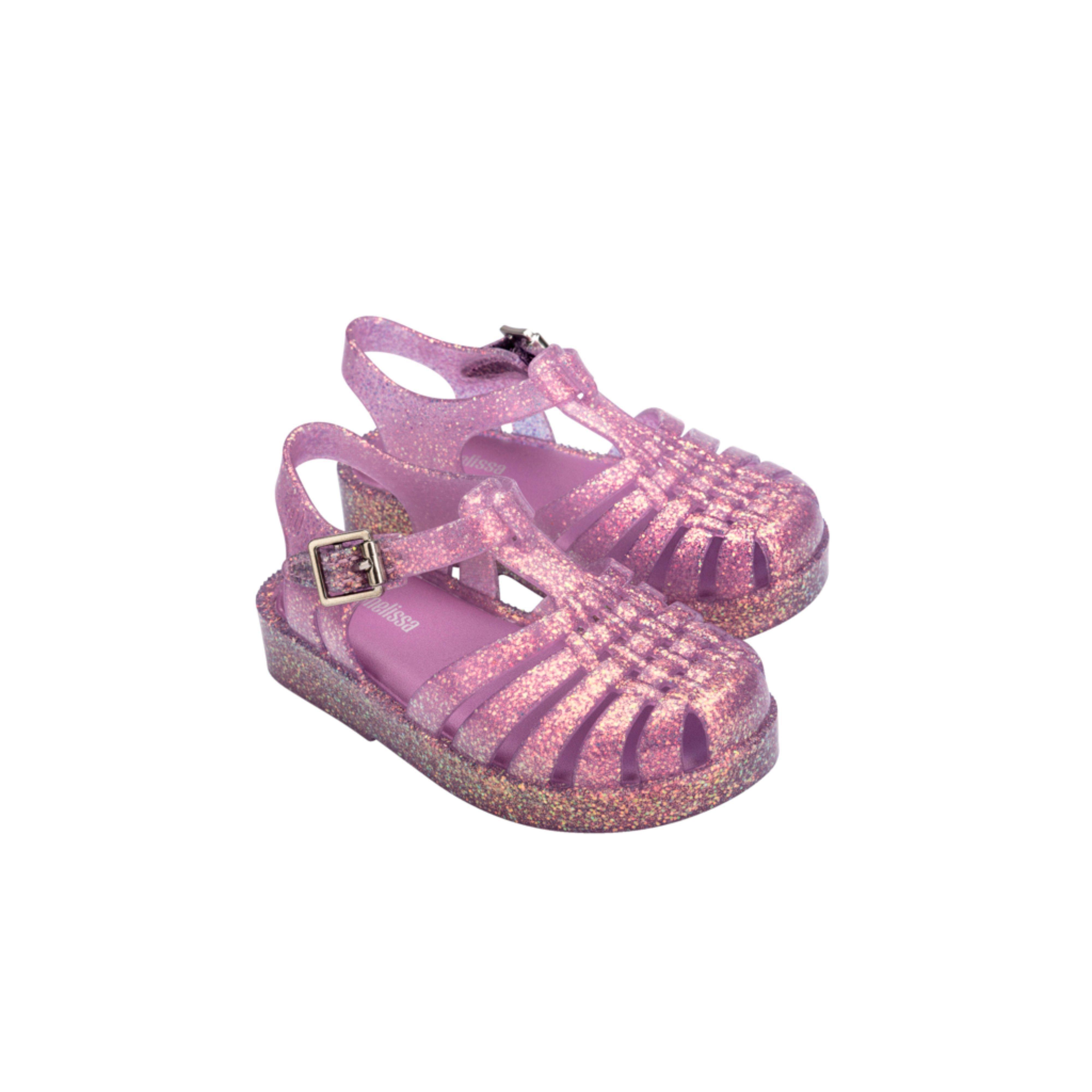 Possession Shiny Fisherman Jelly Sandal in Glitter Lilac