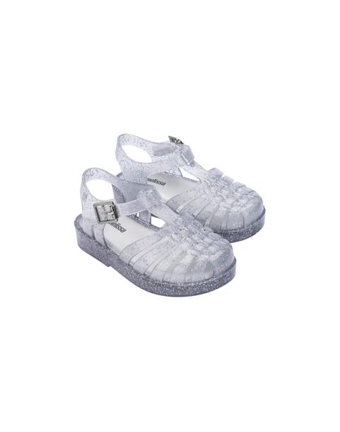 Possession Shiny Fisherman Jelly Sandal in Pink Silver Glitter