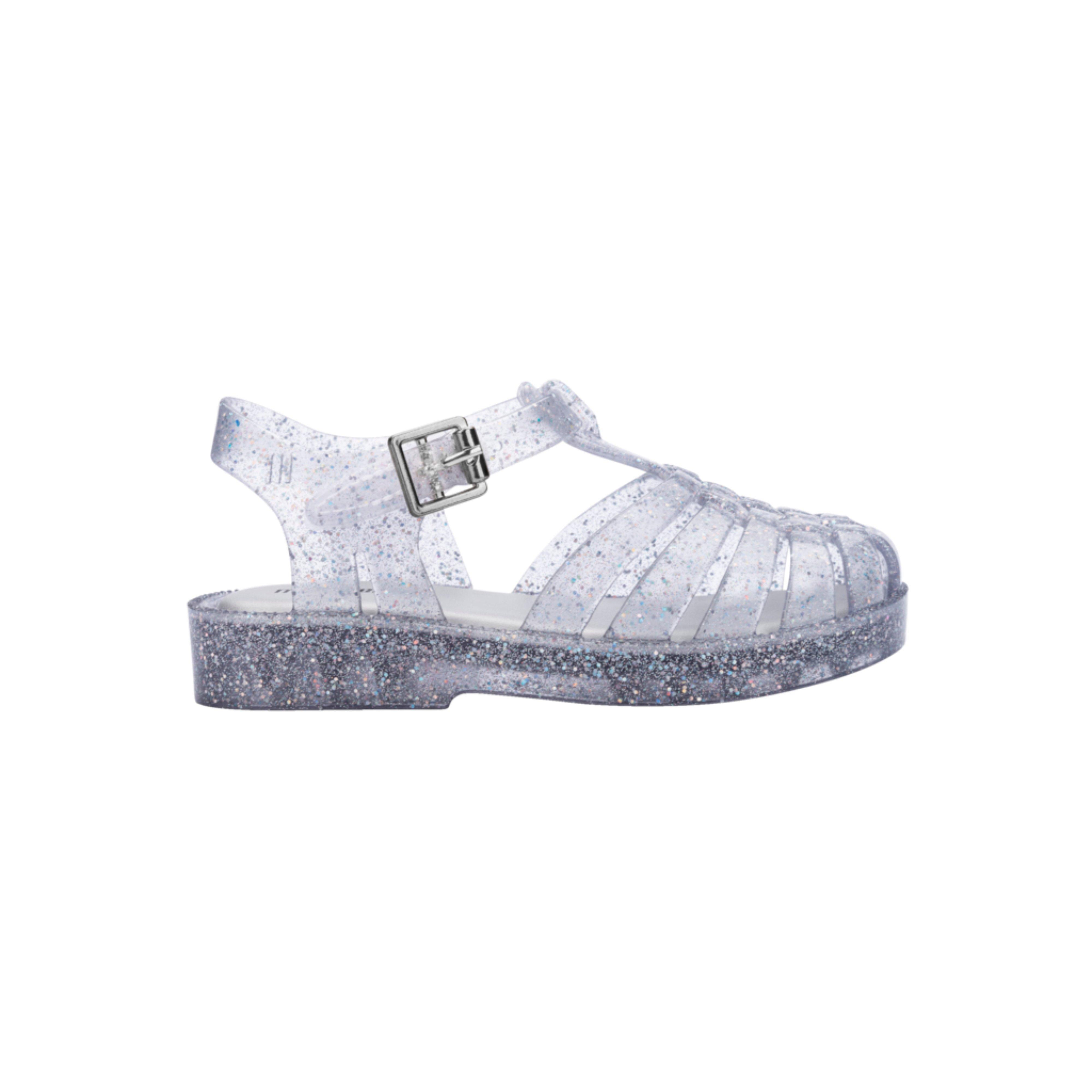 Possession Shiny Fisherman Jelly Sandal in Pink Silver Glitter image number 3
