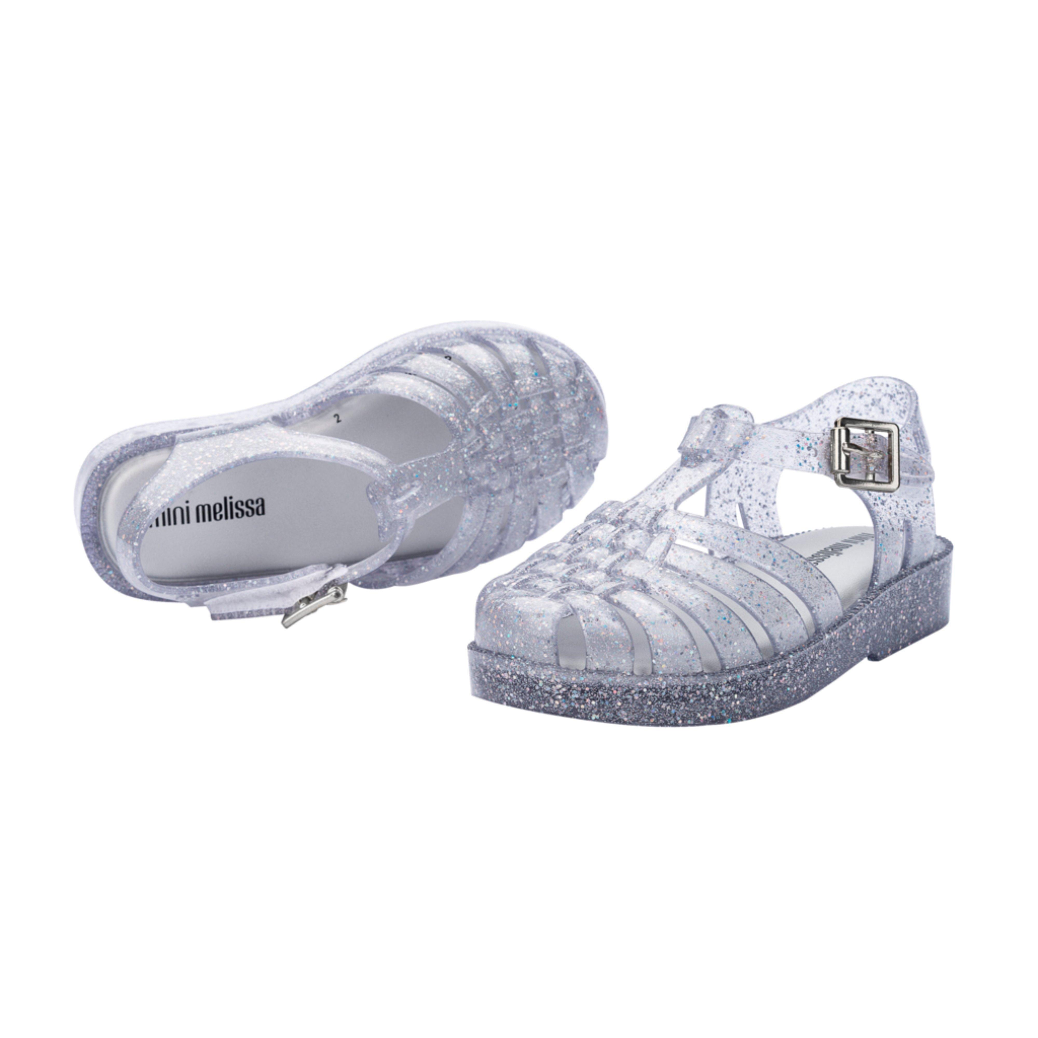 Possession Shiny Fisherman Jelly Sandal in Pink Silver Glitter image number 1