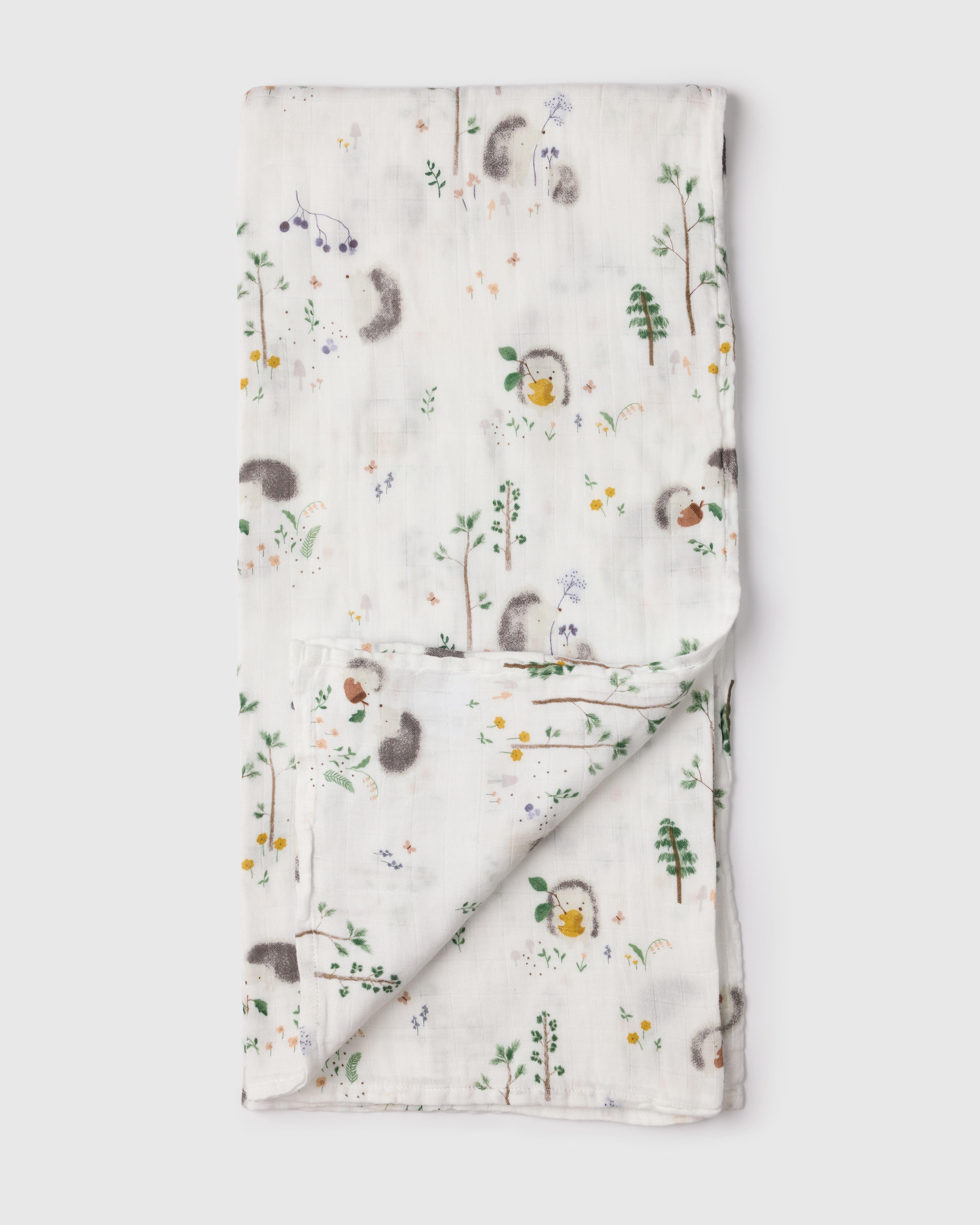 Muslin Swaddle - Hedgehogs