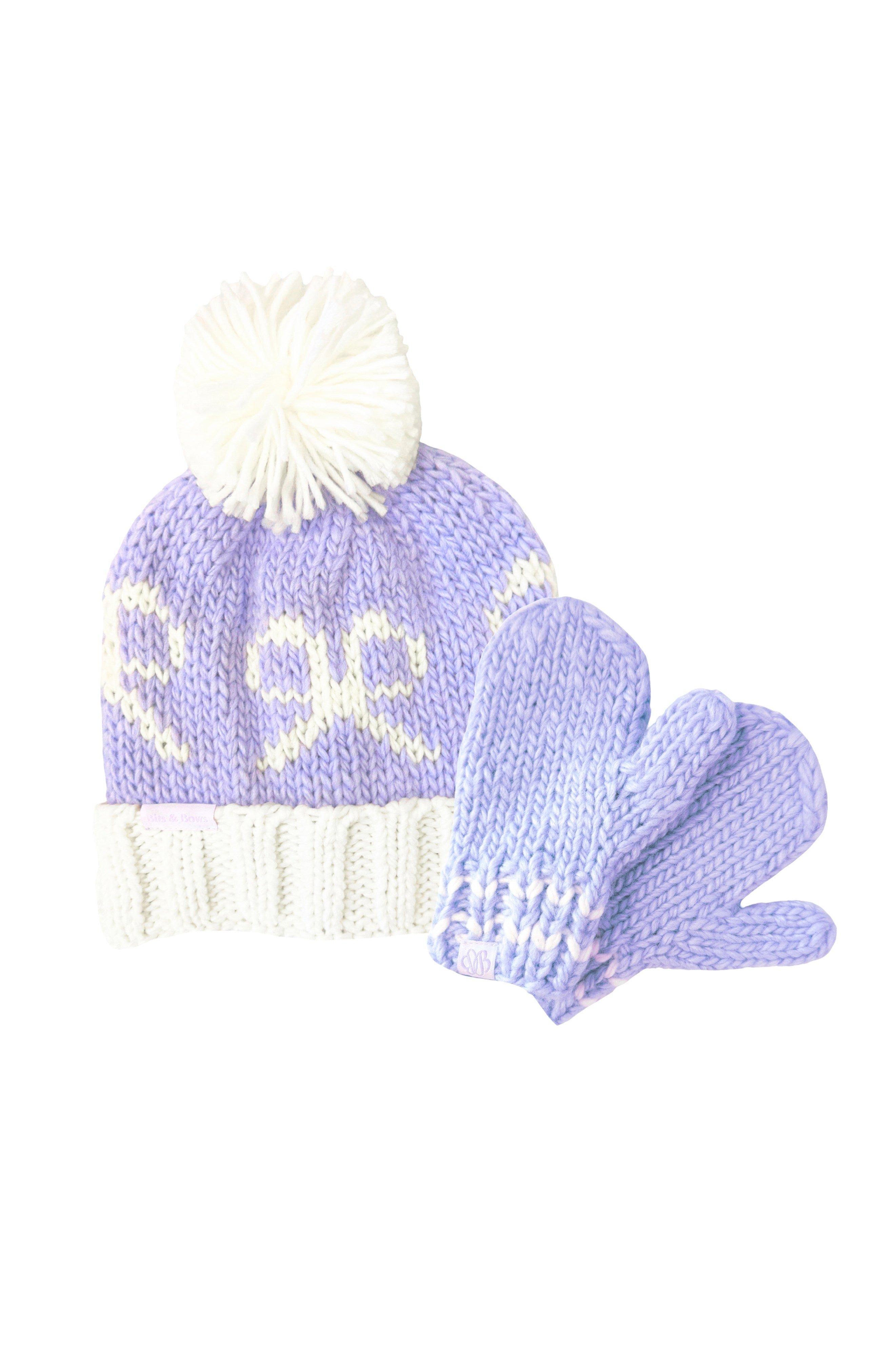 Bows Bobble Hat/Mittens Bundle