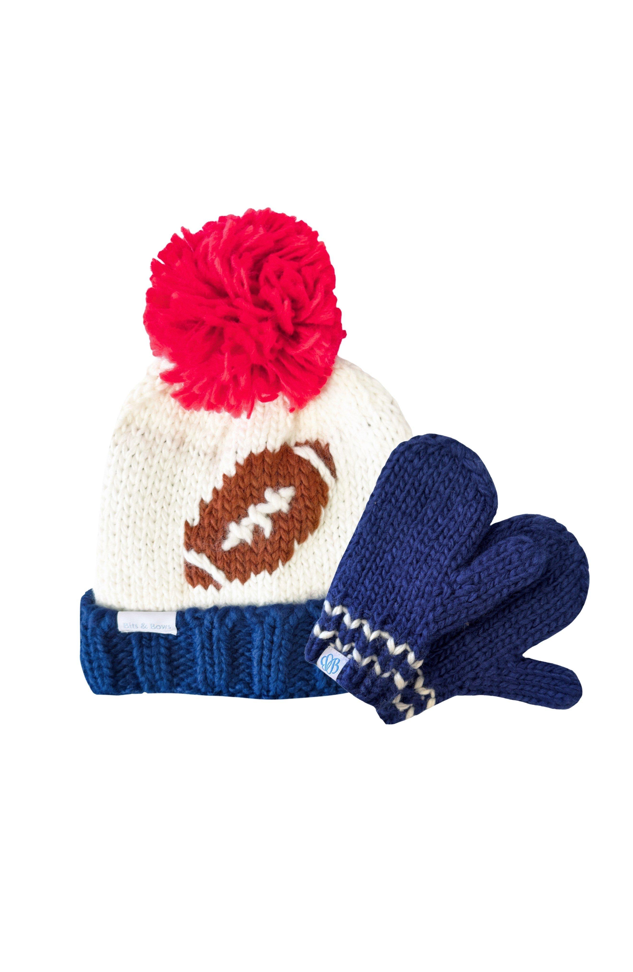 Football Bobble Hat/Mittens Bundle