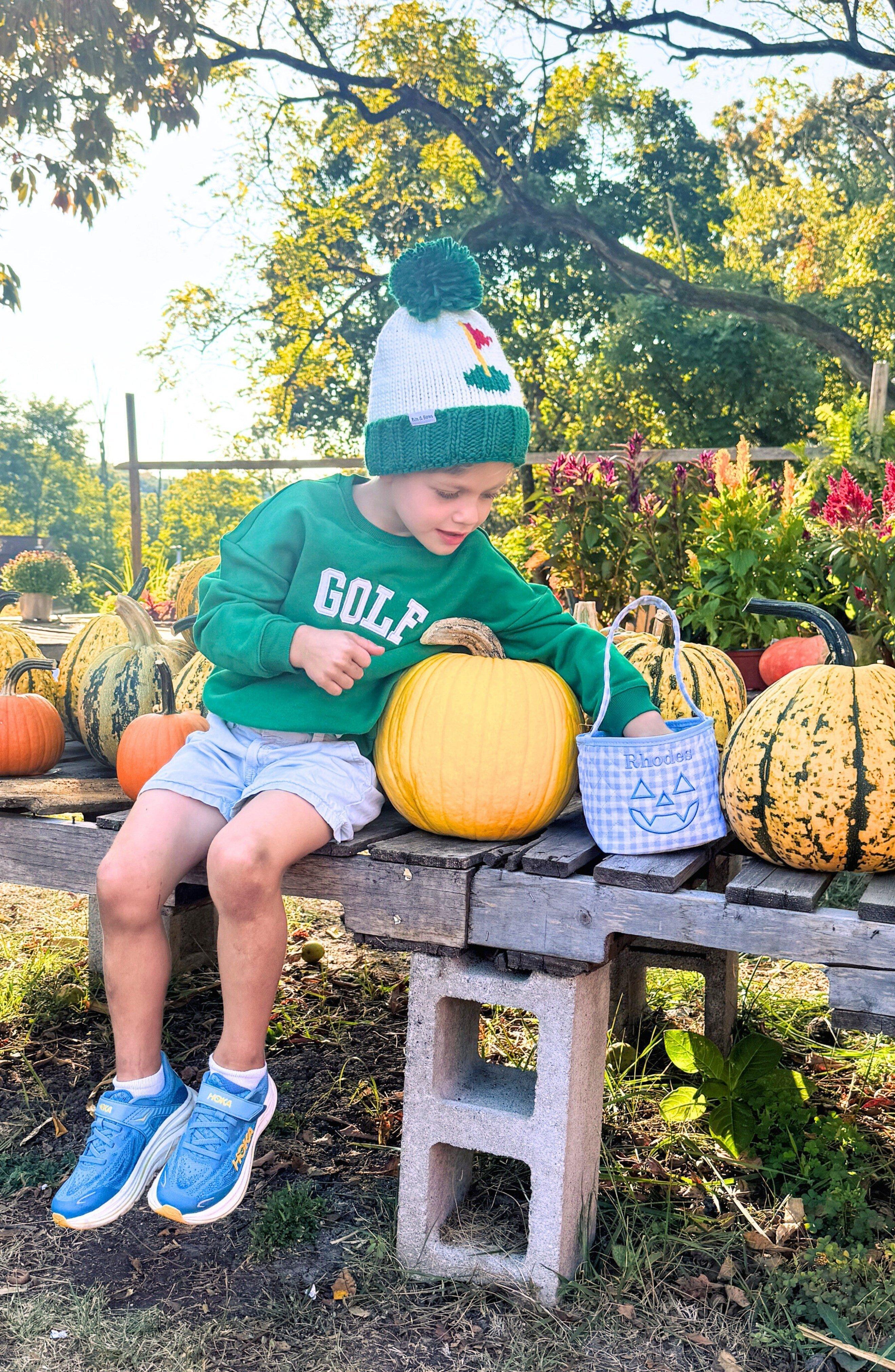 Green Golf Flag Bobble Hat/Mittens Bundle image number 2