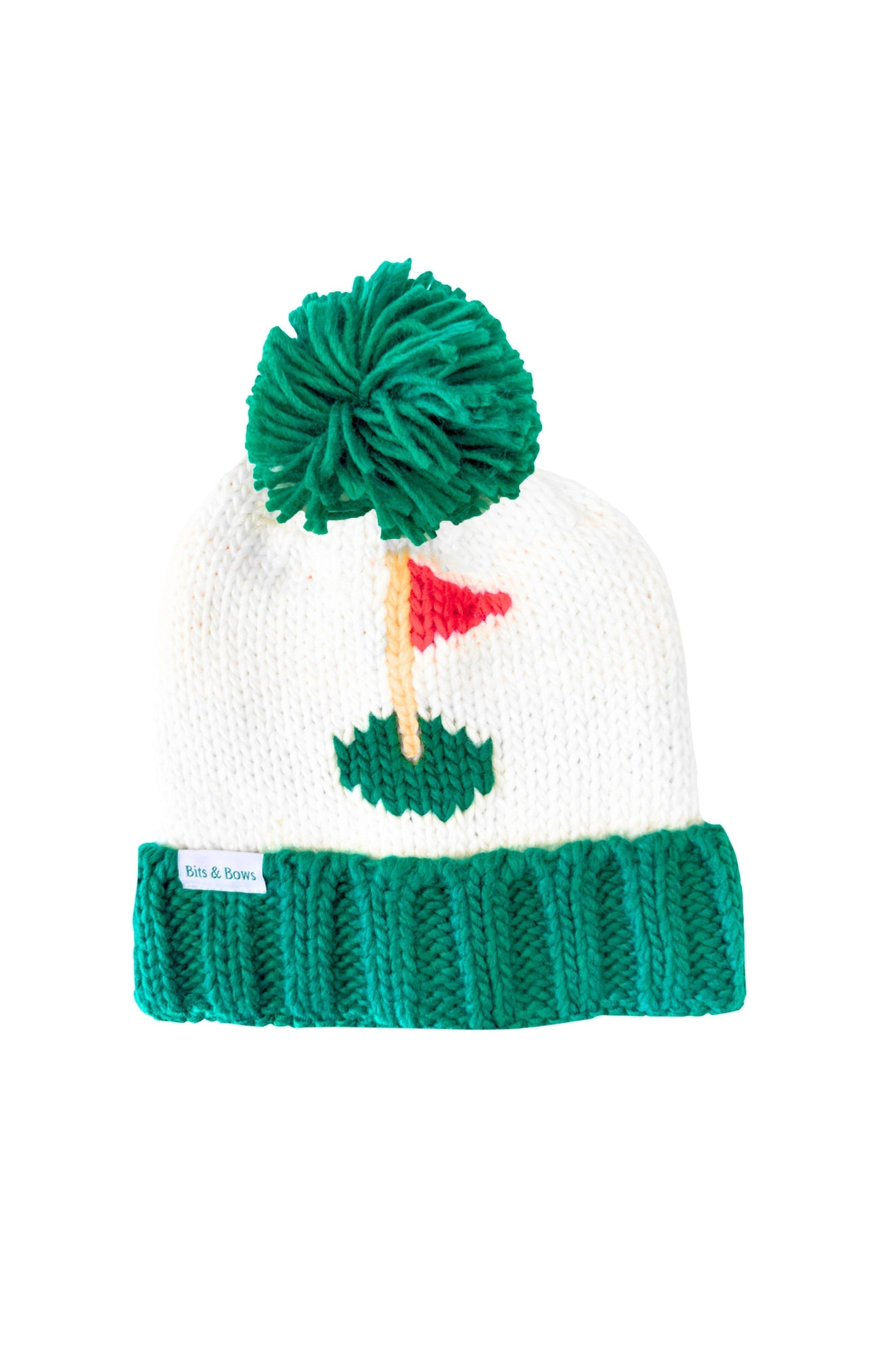Green Golf Flag Bobble Hat/Mittens Bundle image number 3