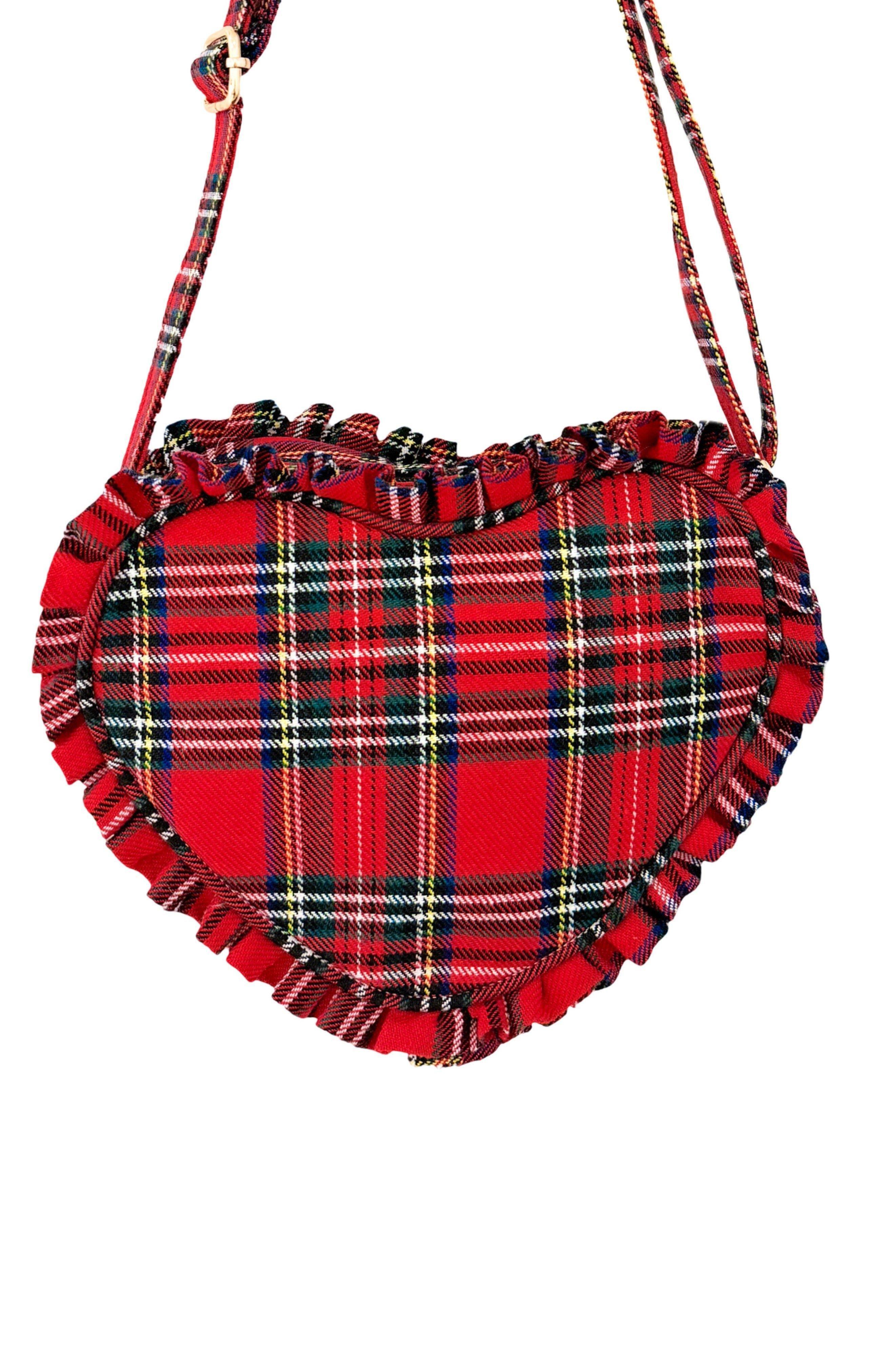 Red Plaid Heart Purse