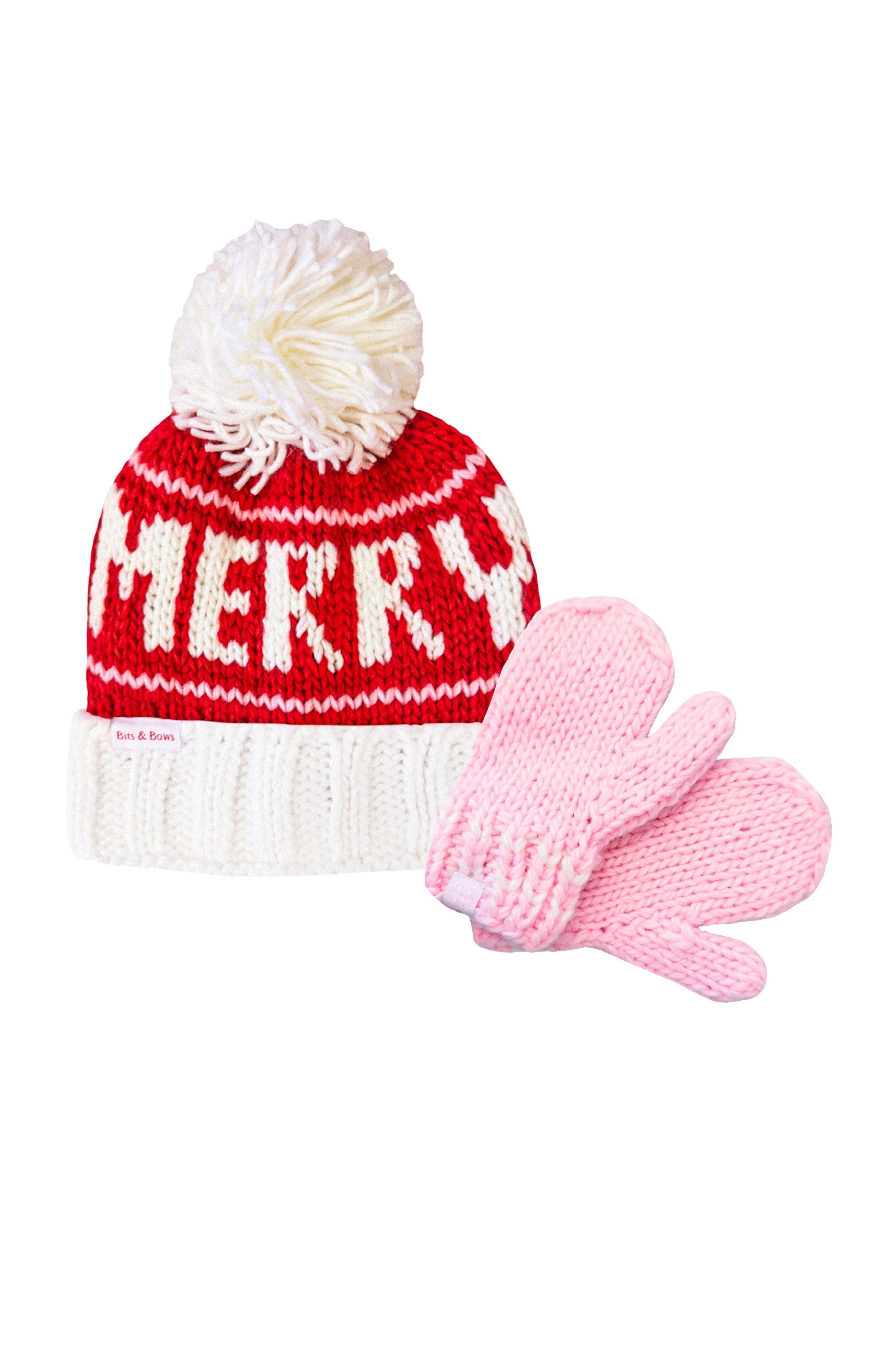 Merry Bobble Hat/Mittens Bundle