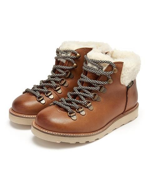 Eddie Wool Ankle-High Hiking Kids Boot - Tan