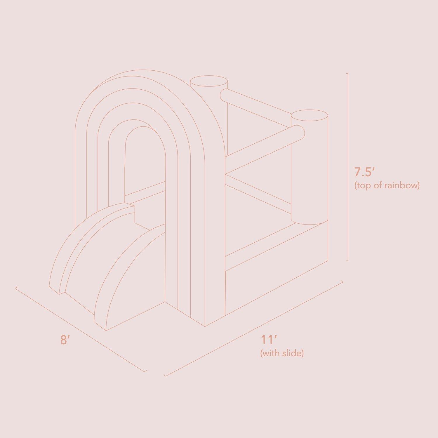 Pink Rainbow 8x8 Bounce House image number 4