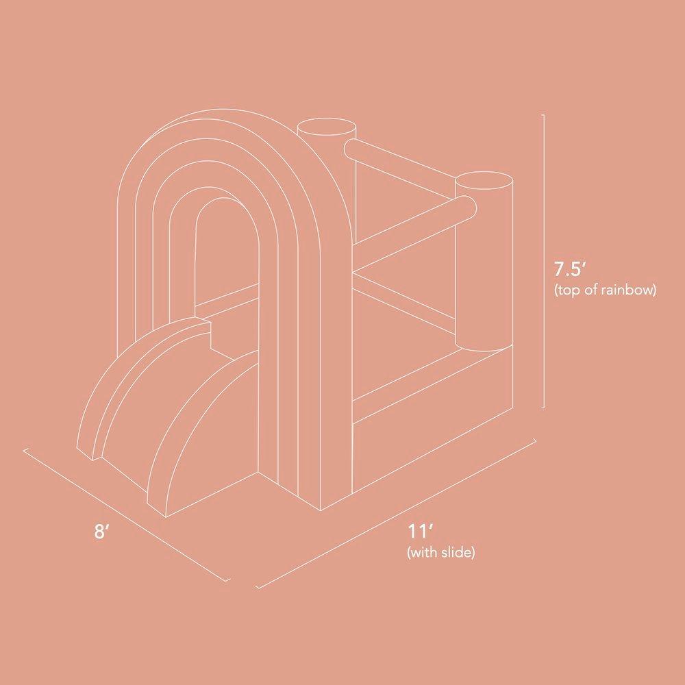 Neutral Rainbow 8x8 Bounce House image number 4