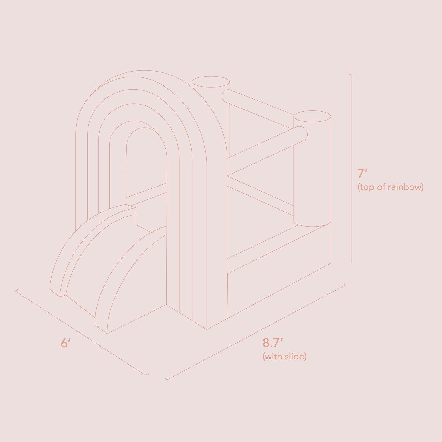 Pink Rainbow 6x6 Bounce House image number 4