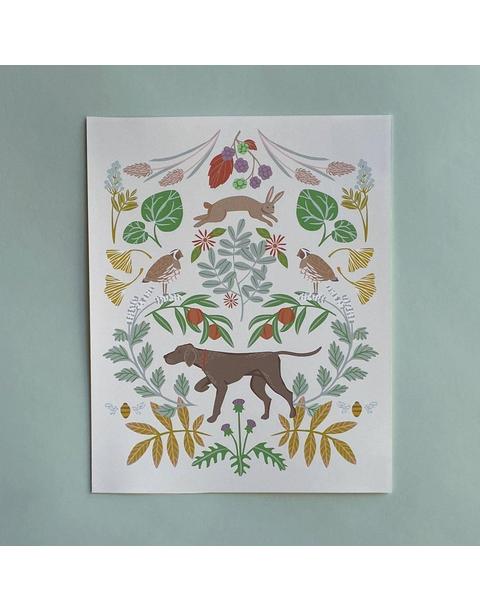 The Hunt in Cream Fine Art Print