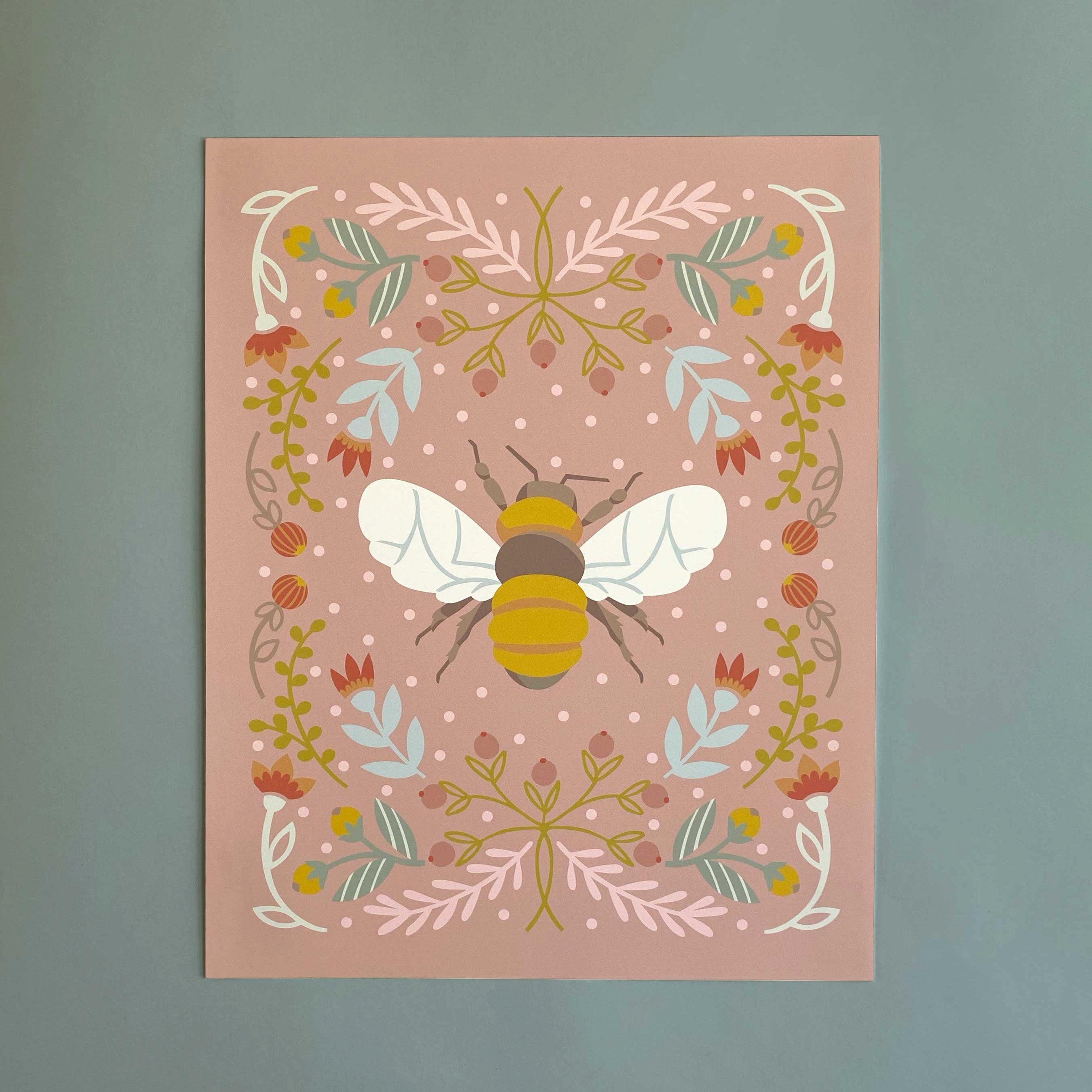 Bee in Pink Fine Art Print