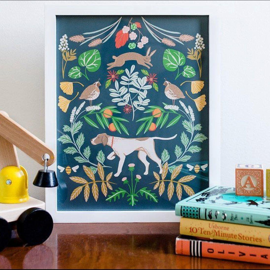 The Hunt in Navy Fine Art Print image number 2