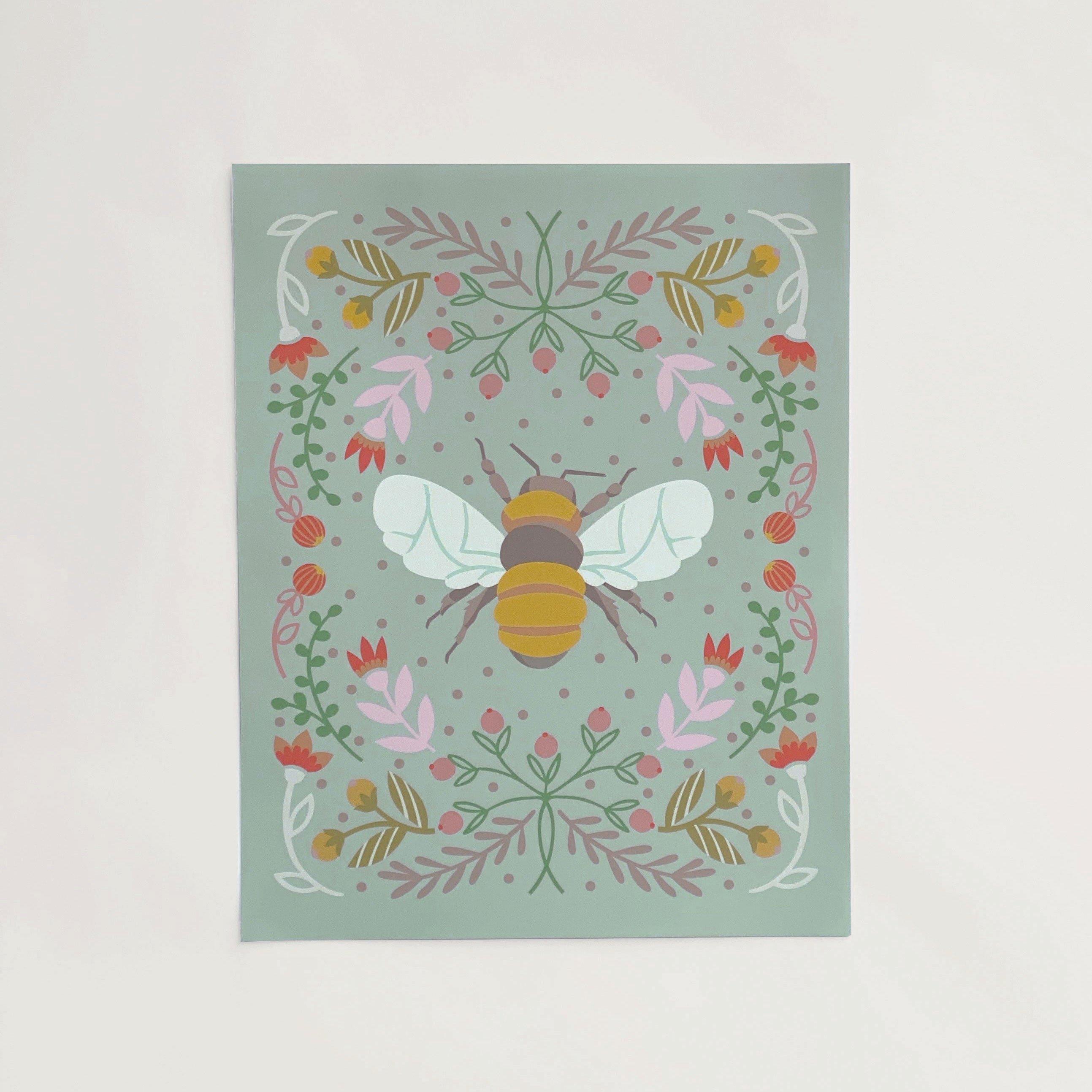 Bee in Blue Fine Art Print