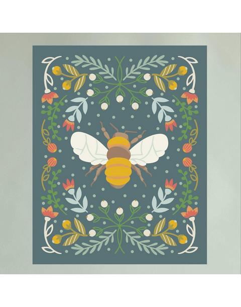 Bee in Navy Fine Art Print