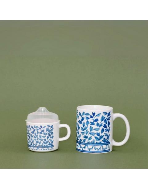 Blue and White Mama & Me Cup Set