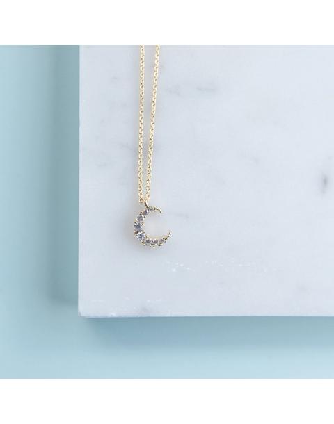 Moon Single Necklace 18"