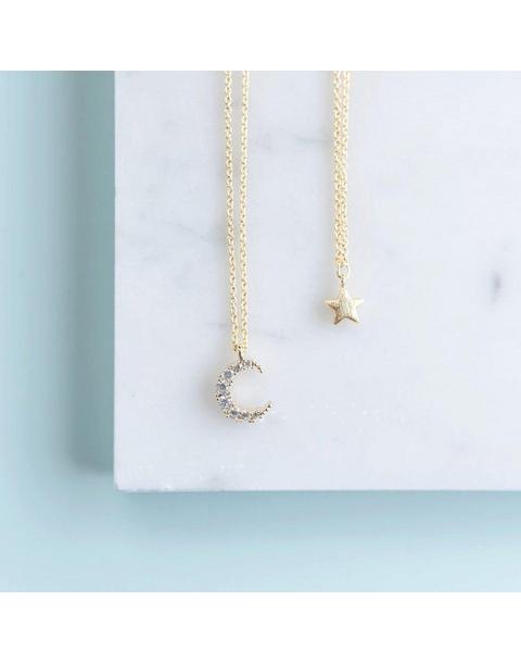 Mama & Me Moon and Star Necklace Set