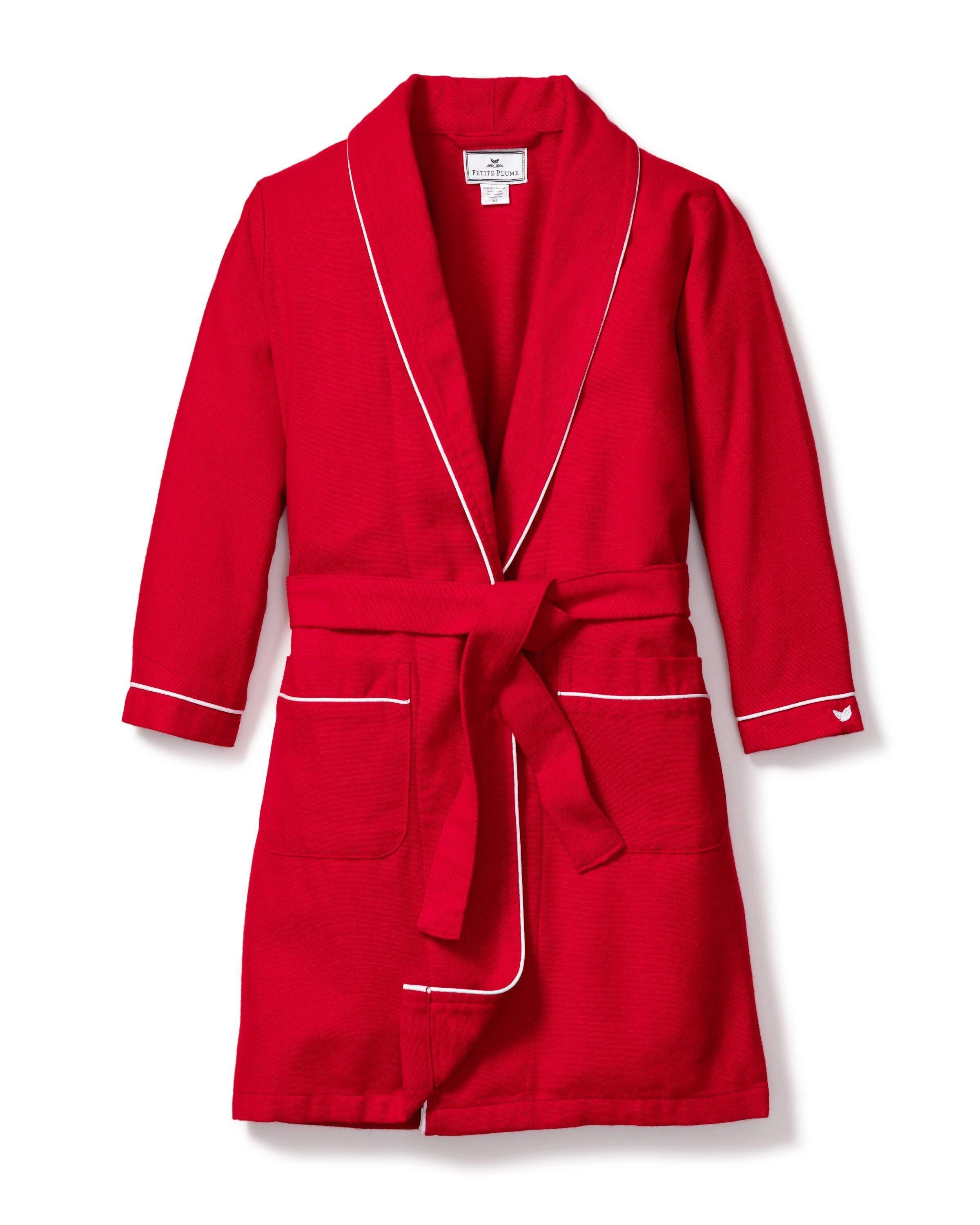Kid's Flannel Robe in Red image number 1