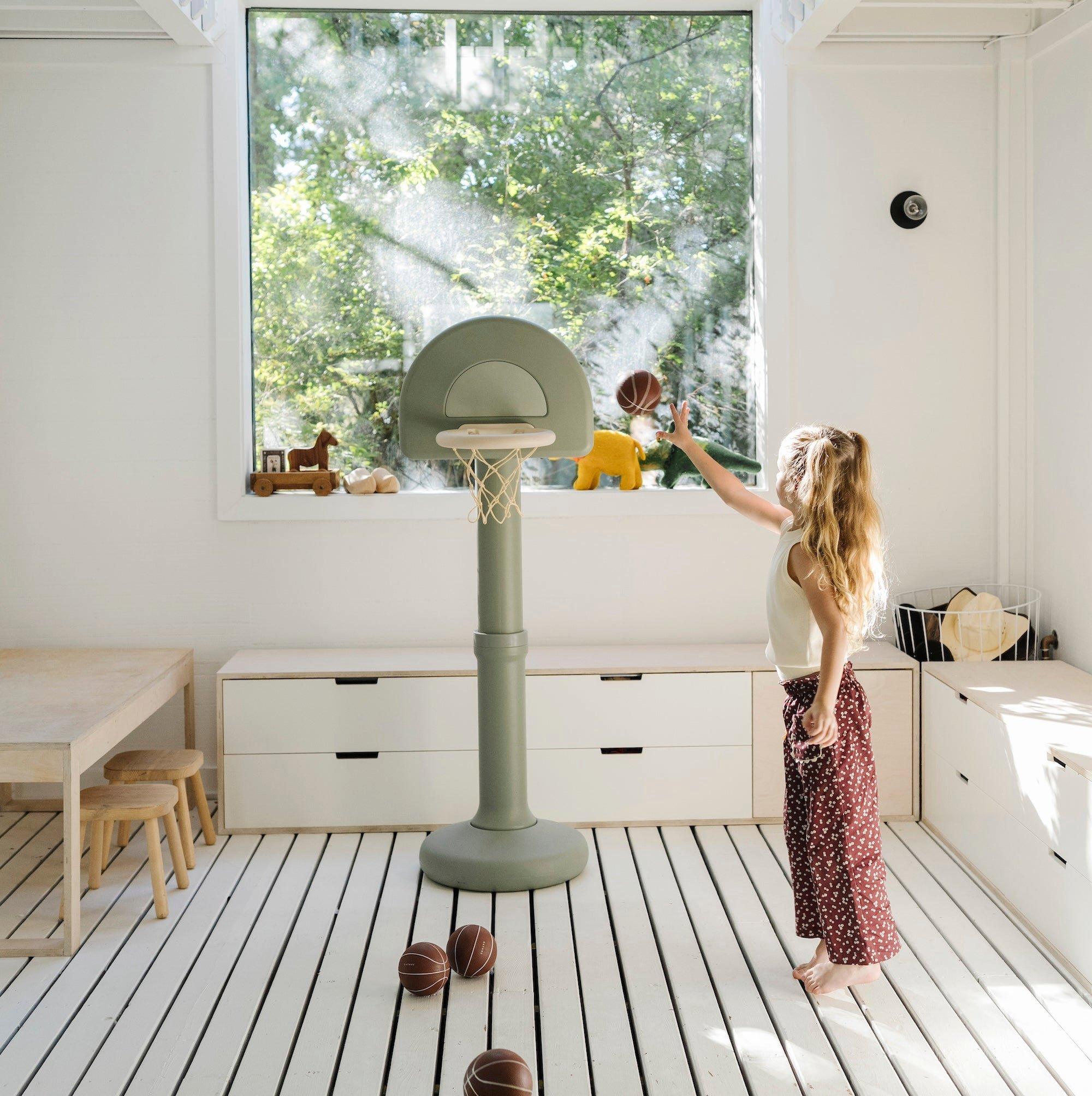 Adjustable Indoor Outdoor Basketball Hoop - Sage