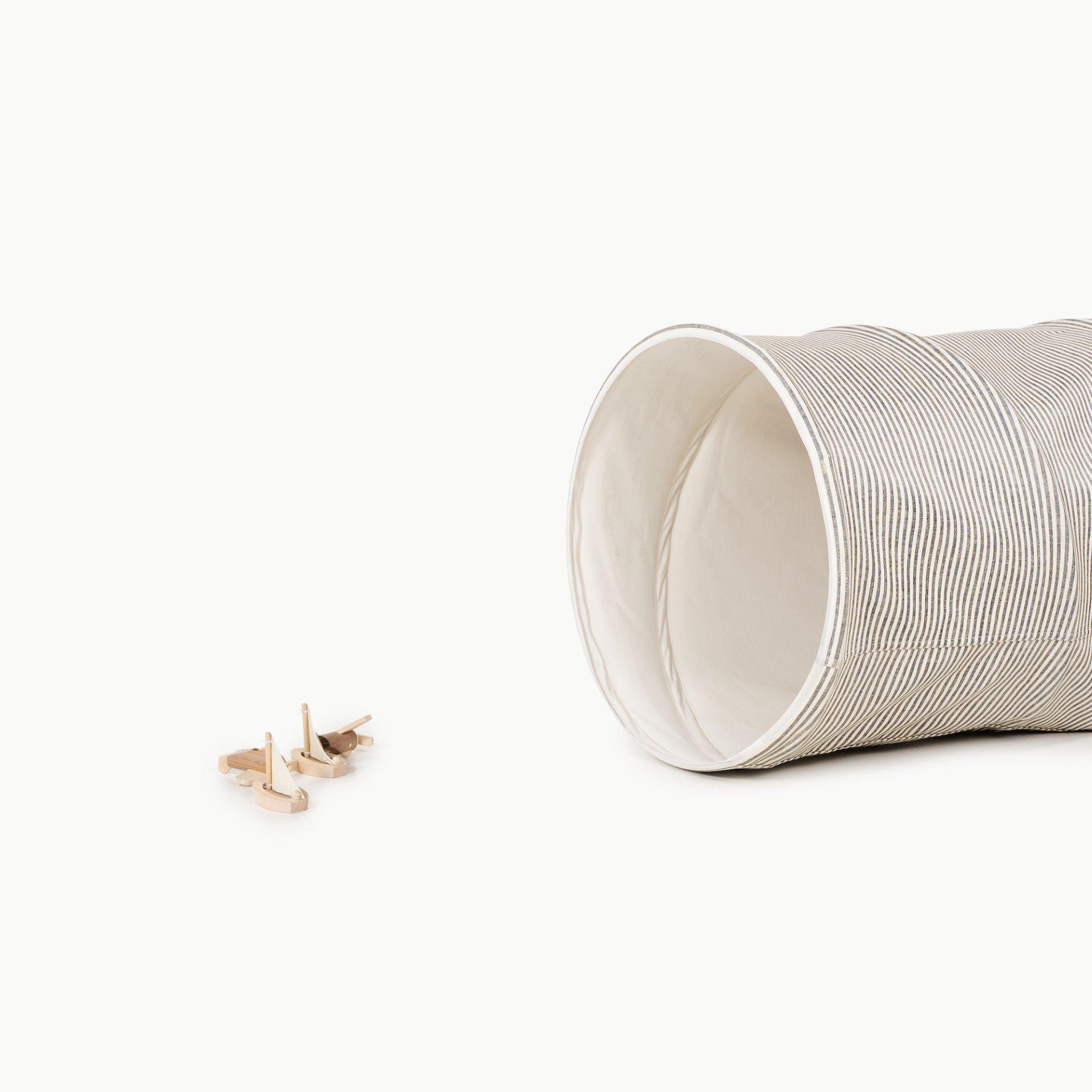 Collapsible Play Tunnel - Stone Stripe image number 1
