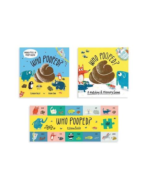 Who Pooped? Book & Games Set