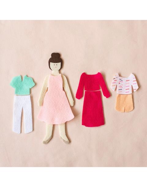 Hazelnut Felt Doll Travel Set