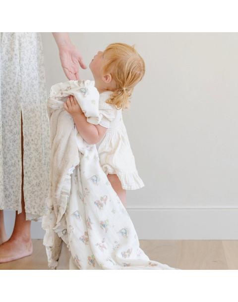Peter Rabbit Muslin/Lush Blanket - Pink