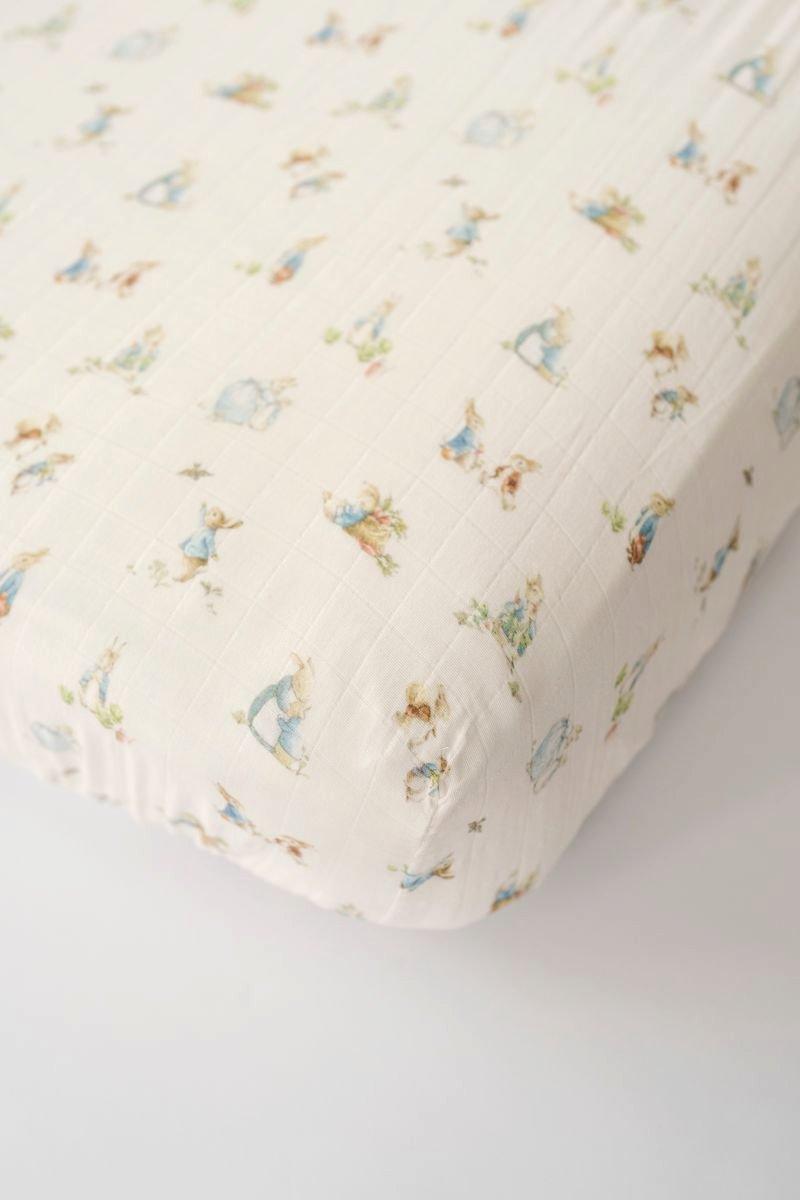 Peter Rabbit Crib Sheet - Blue