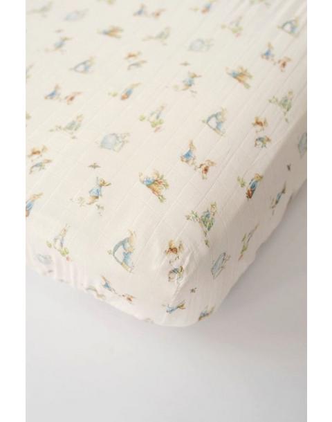Peter Rabbit Crib Sheet - Blue