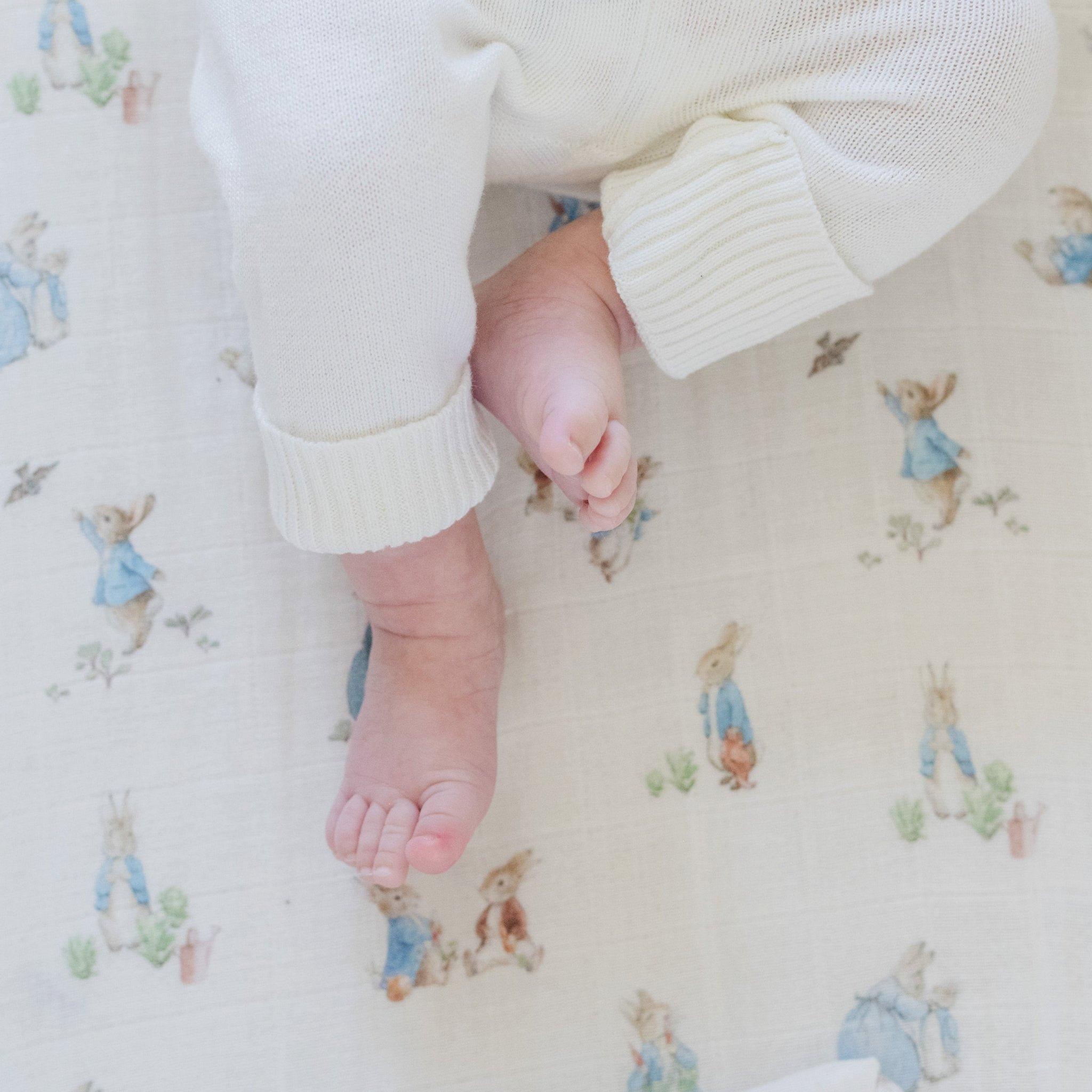 Peter Rabbit Crib Sheet - Blue image number 2