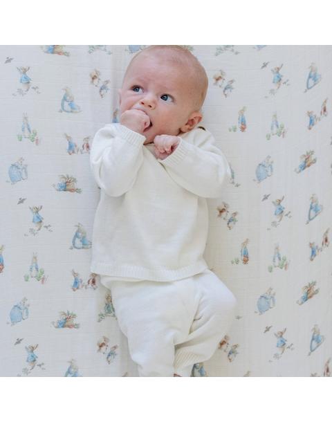 Peter Rabbit Crib Sheet - Blue
