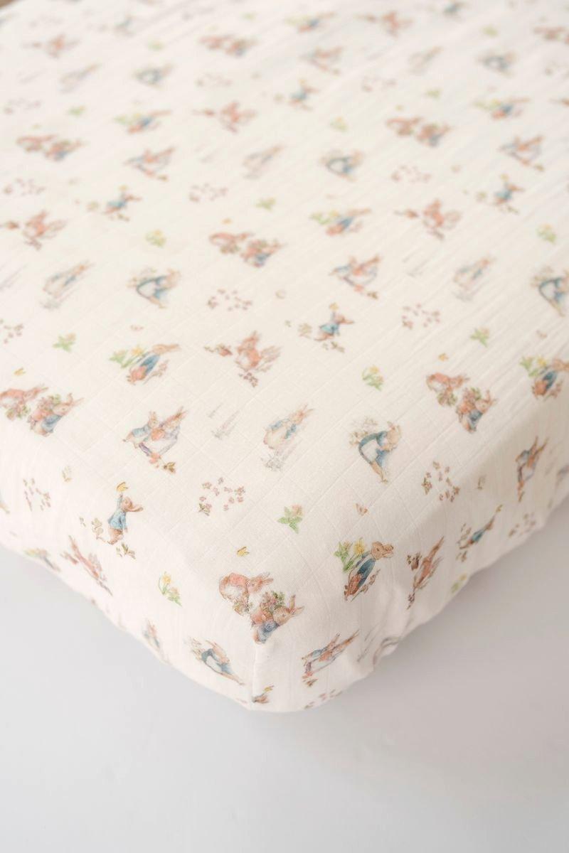 Peter Rabbit Crib Sheet - Pink
