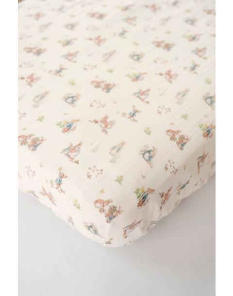 Peter Rabbit Crib Sheet - Pink