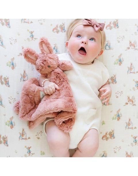 Peter Rabbit Crib Sheet - Pink
