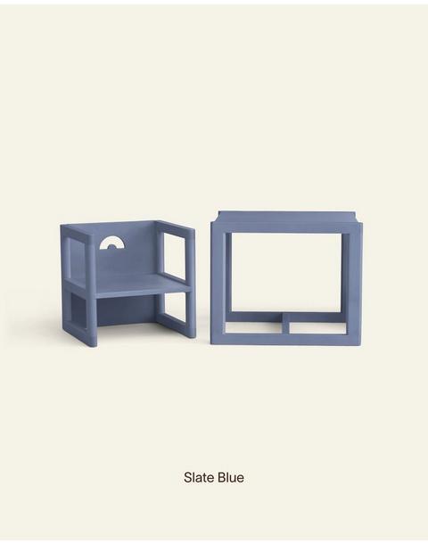 Reversible Chair and Play Table Set in Slate Blue