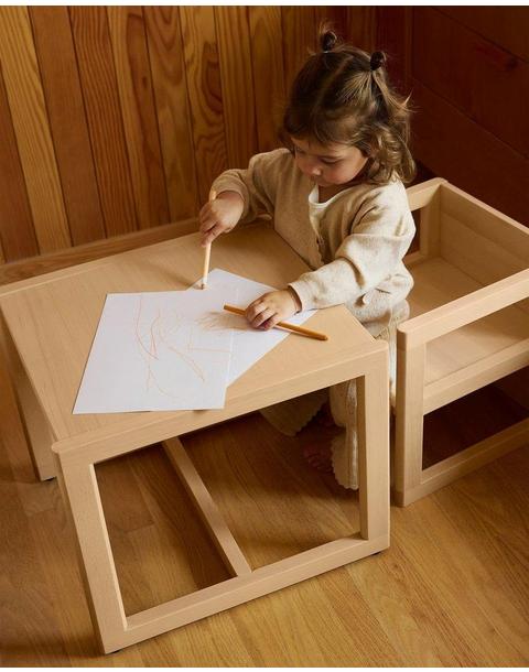 Reversible Chair and Play Table Set in Beech