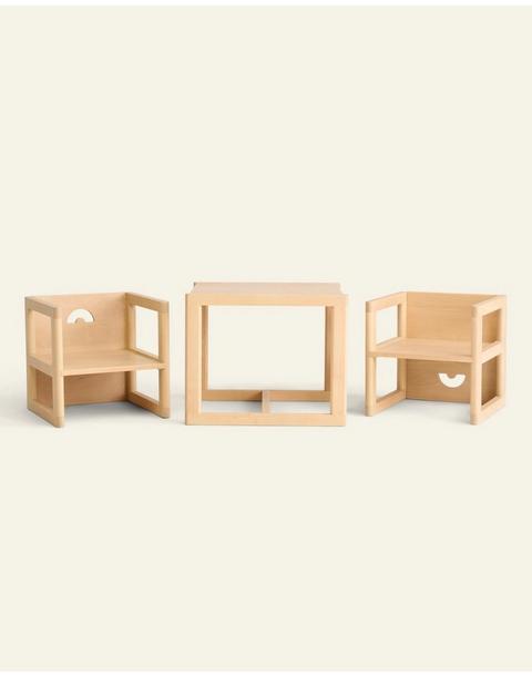 Reversible Chair and Play Table Set in Beech