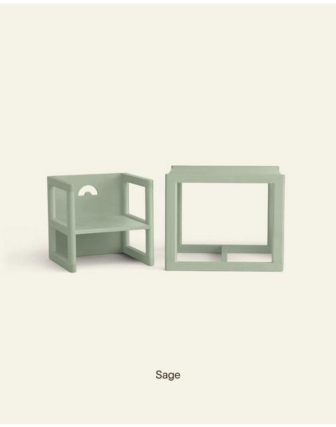 Reversible Chair and Play Table Set in Sage