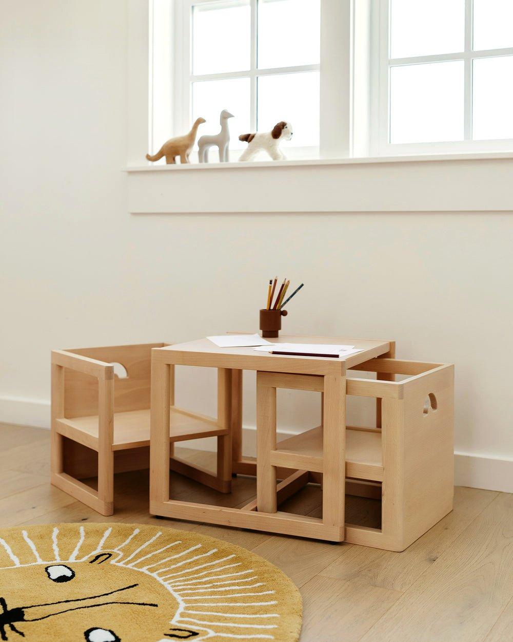 Reversible Chair and Play Table Set in Sage image number 2